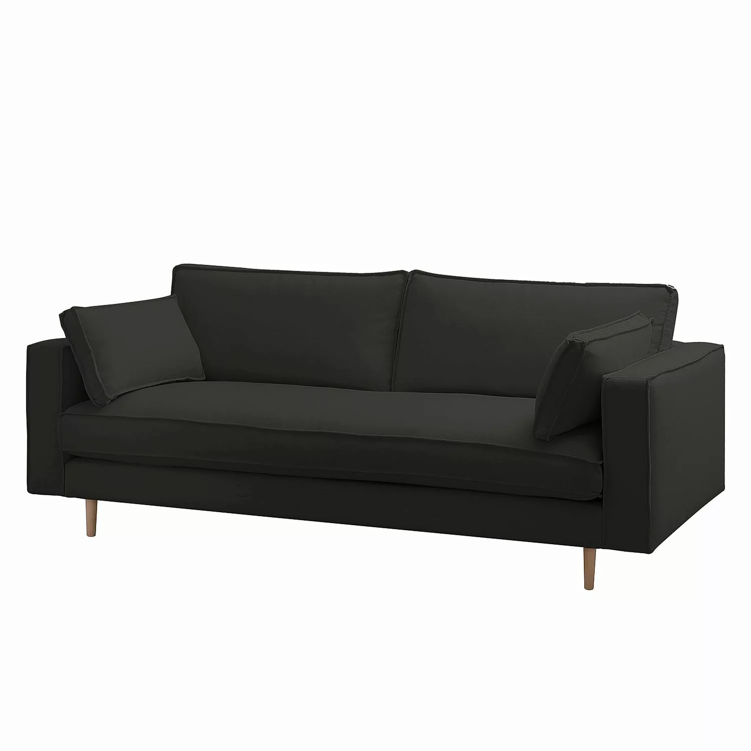 home24 Studio Copenhagen Sofa Momi 3-Sitzer Dunkelgrau Webstoff 217x80x95 c günstig online kaufen