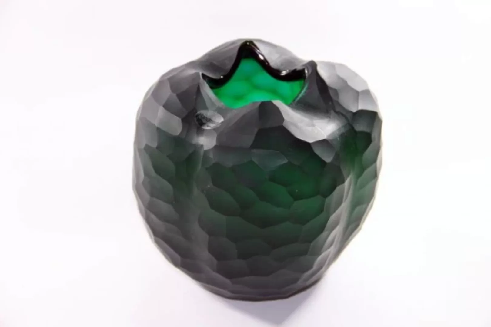 Glasvase rund Blumengefäß Deko Tischvase Moonlight Höhe 18cm grün Handmade günstig online kaufen