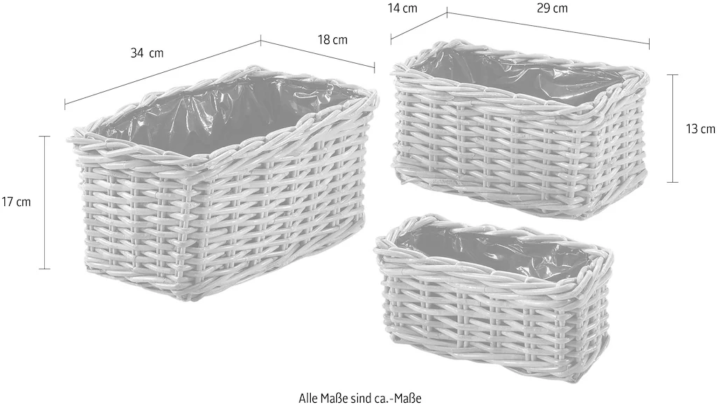 locker Übertopf, (Set, 3 St.) günstig online kaufen