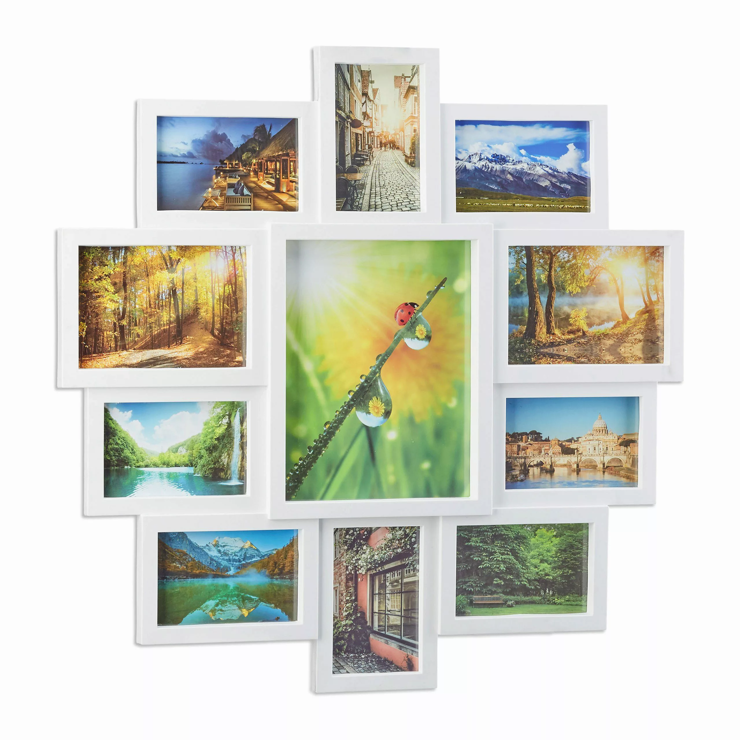 relaxdays Staffelbilderrahmen Bilderrahmen Collage 11 Fotos, günstig online kaufen