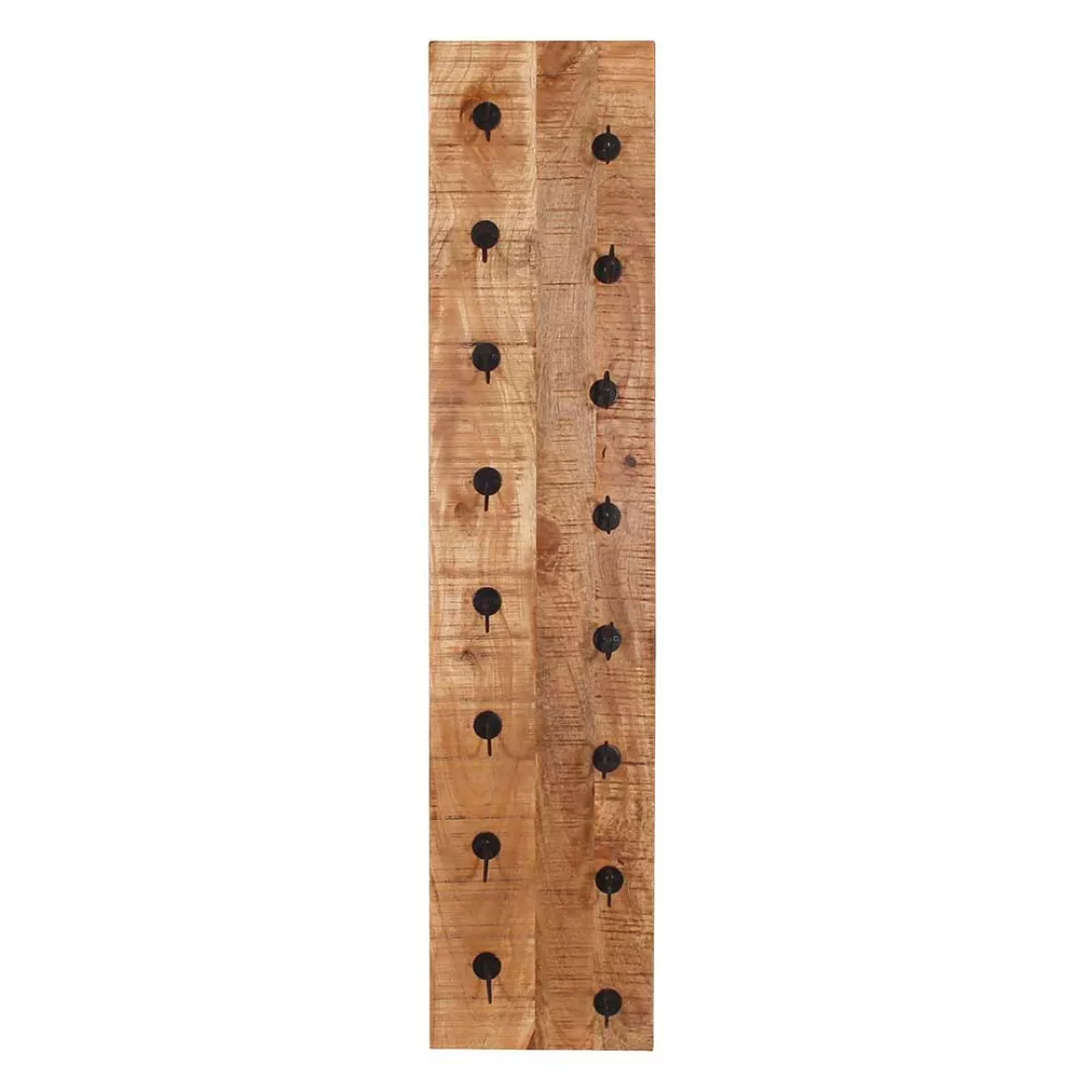 Wand Flaschenregal aus Mangobaum Massivholz rustikalen Stil günstig online kaufen