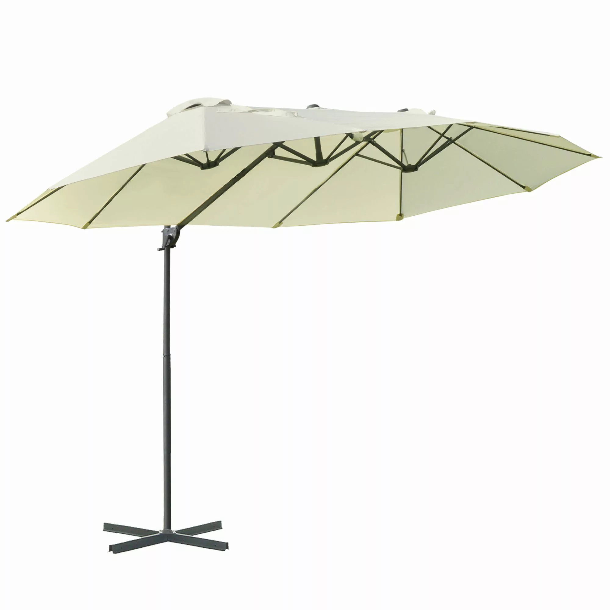 Outsunny Sonnenschirm Doppelschirm mit Kurbel Verstellbarer günstig online kaufen
