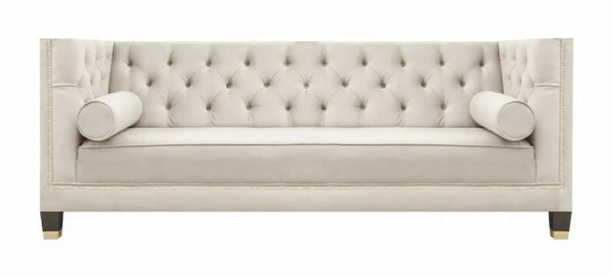 JVmoebel 3-Sitzer Chesterfield Weiß Sofa Couch Dreisitze Wohnzimmer Designe günstig online kaufen