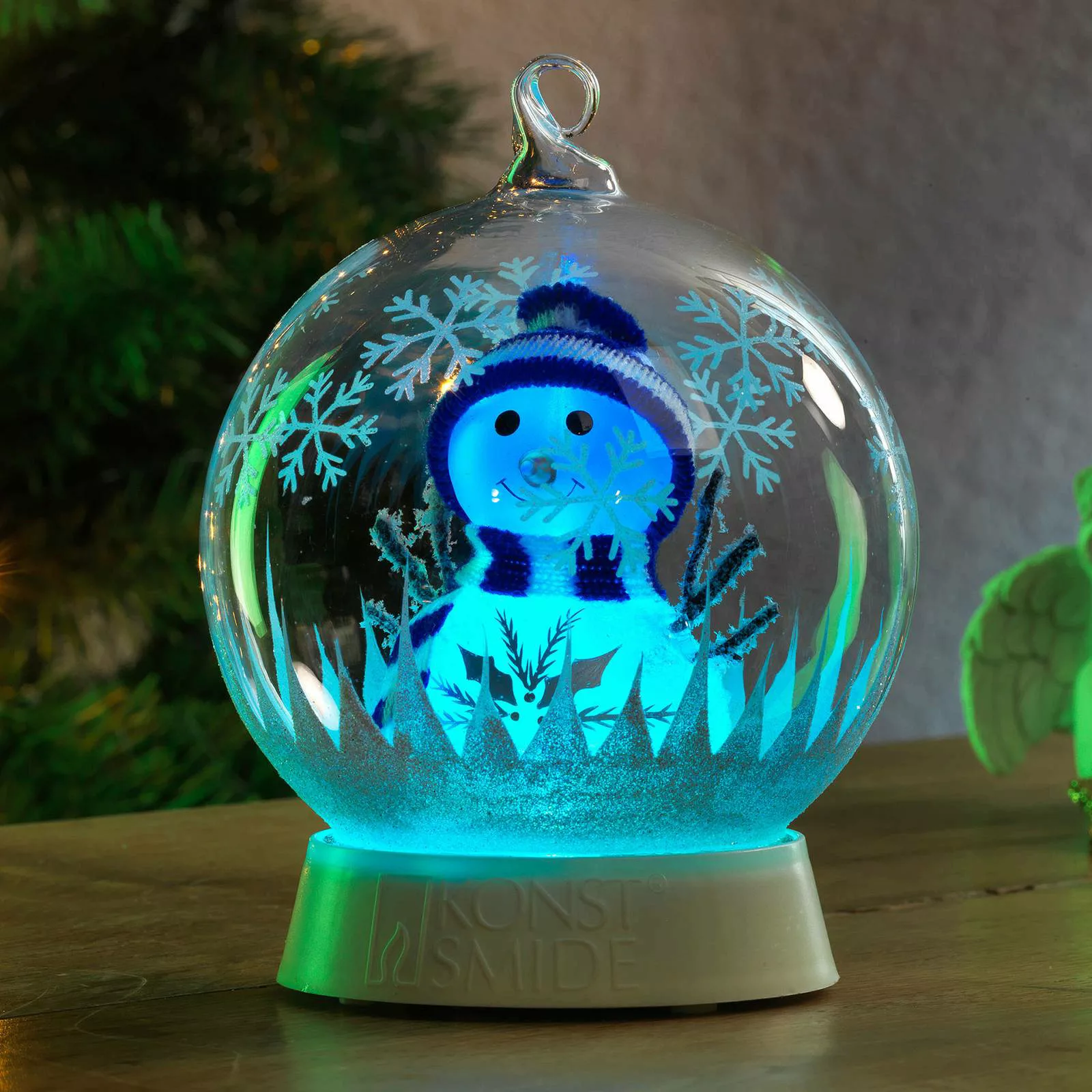 LED-Dekoleuchte Glaskugel Schneemann günstig online kaufen