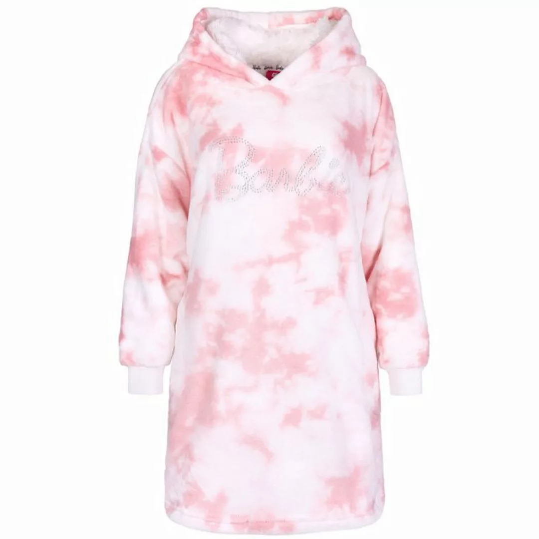 Sarcia.eu Kapuzensweatshirt Pink-weißer Pullover/Bademantel aus Vlies mit Z günstig online kaufen