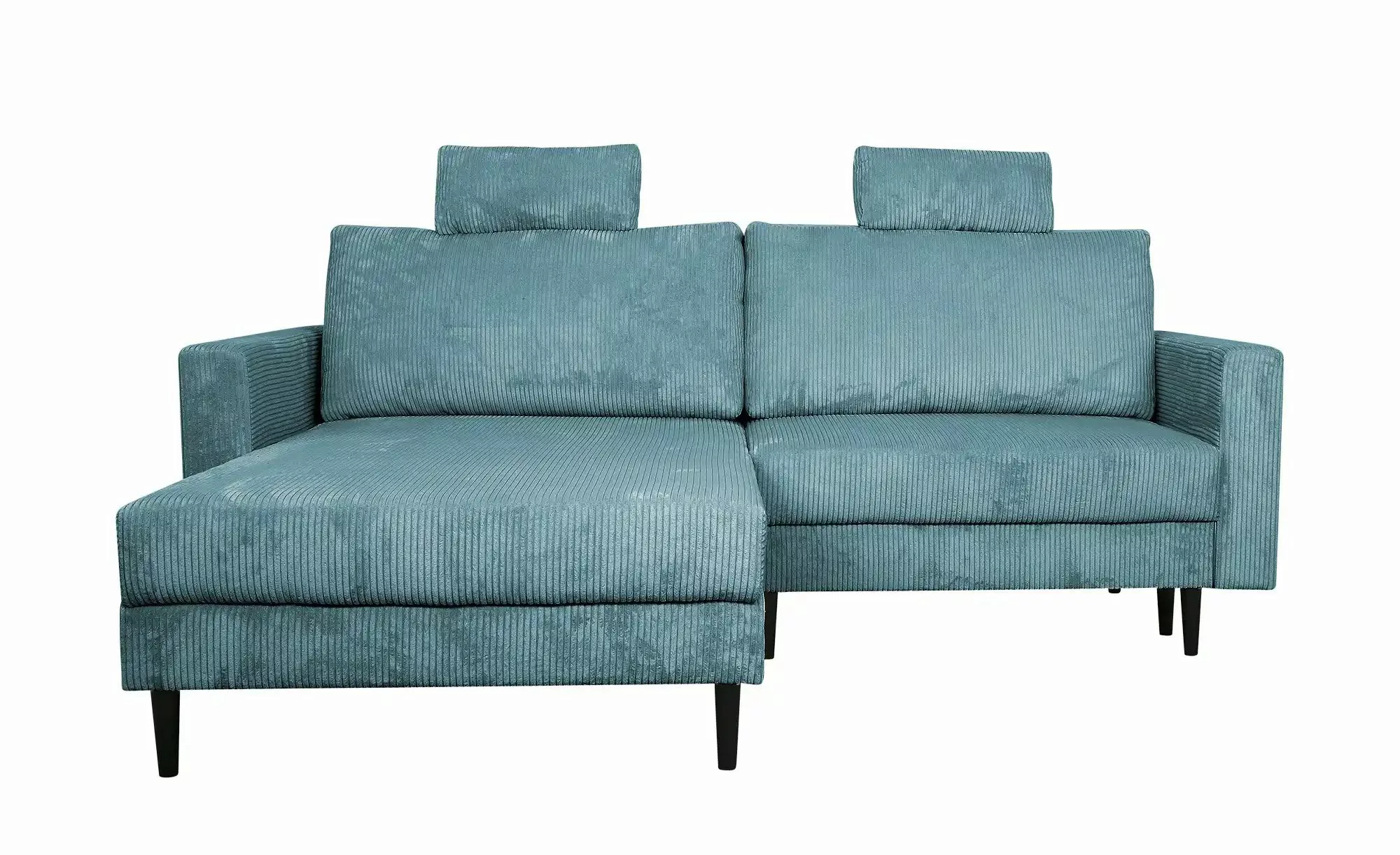 uno Ecksofa trendiger Cordstoff Livorno ¦ blau ¦ Maße (cm): B: 221 H: 105 T günstig online kaufen