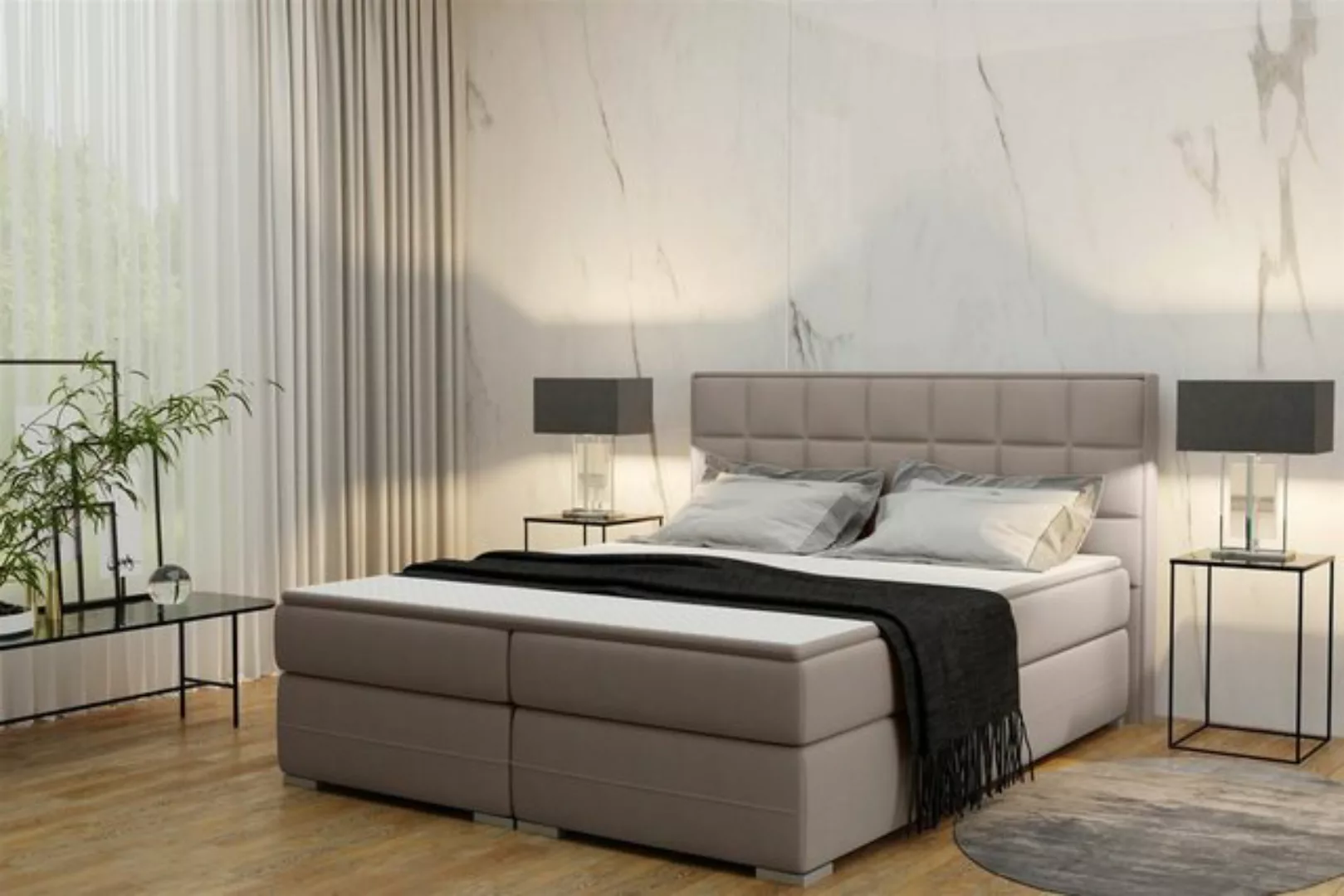 Fun Möbel Boxspringbett Boxspringbett Schlafzimmerbett PRATO in Kunstleder günstig online kaufen