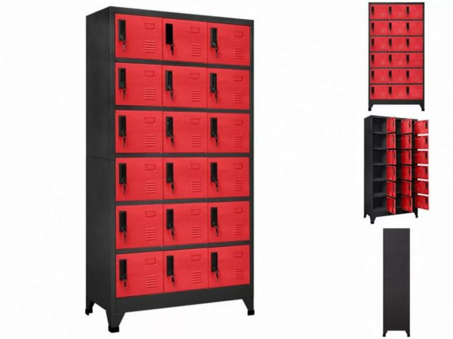 vidaXL Aktenschrank Schließfachschrank Anthrazit und Rot 90x40x180 cm Stahl günstig online kaufen