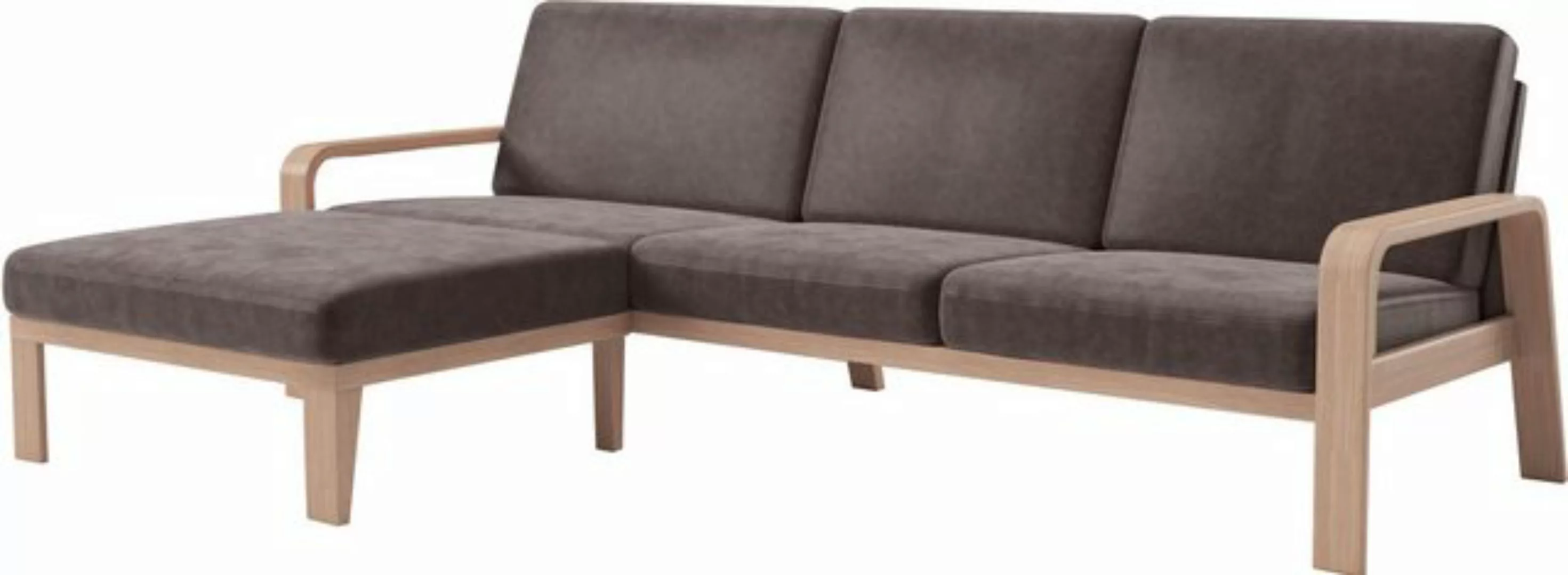 sit&more Ecksofa "Kolding L-Form", Armlehnen aus Buchenholz in natur, versc günstig online kaufen