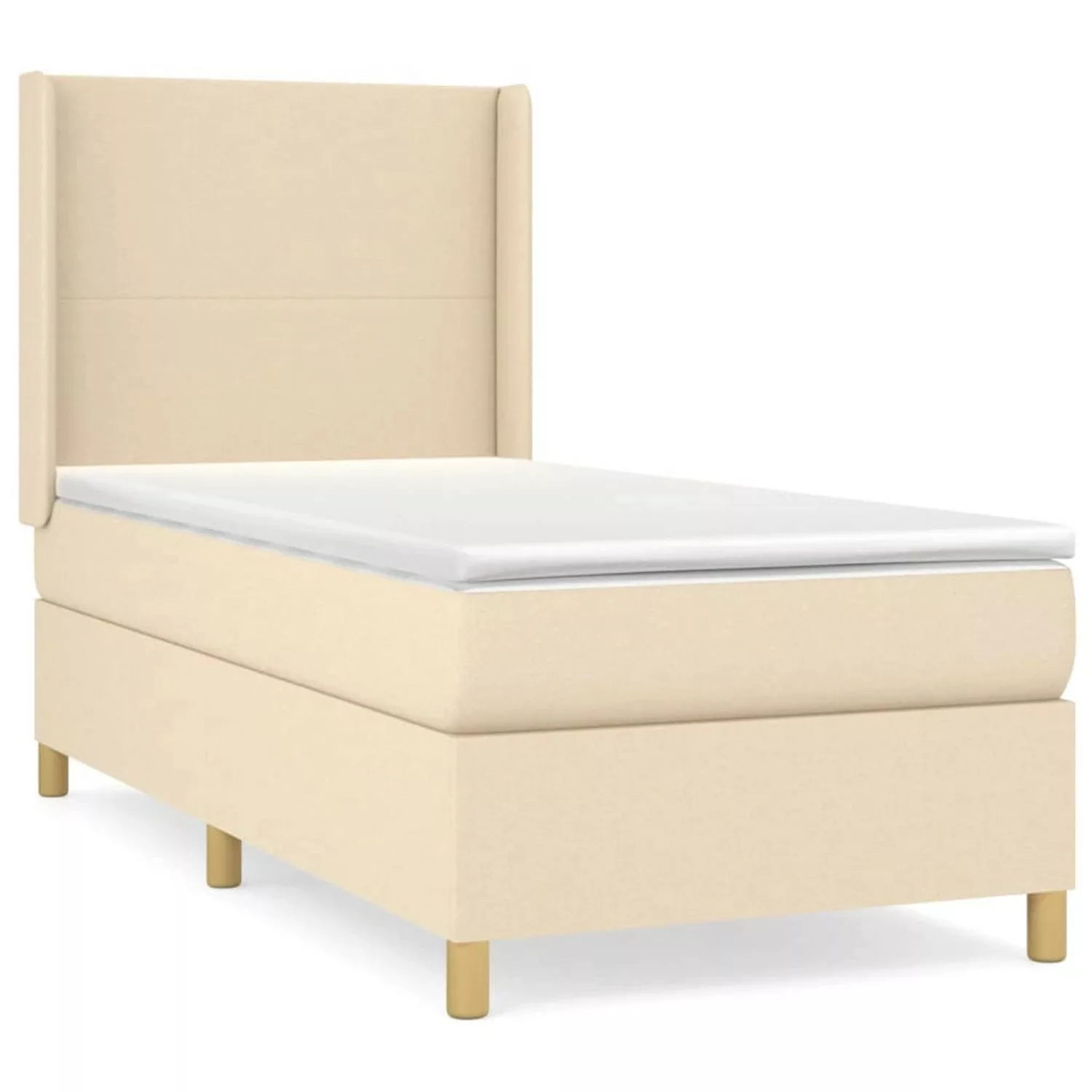 vidaXL Boxspringbett mit Matratze Creme 100x200 cm Stoff1350817 günstig online kaufen