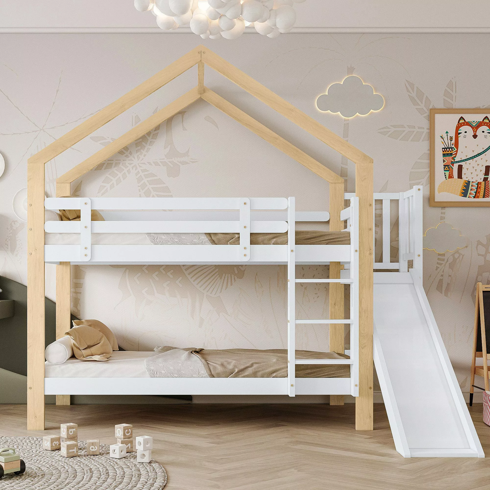 Flieks Etagenbett, Kinderbett mit Rutsche und günstig online kaufen