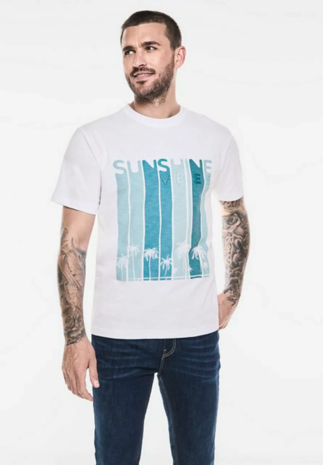 STREET ONE MEN T-Shirt aus reiner Baumwolle günstig online kaufen