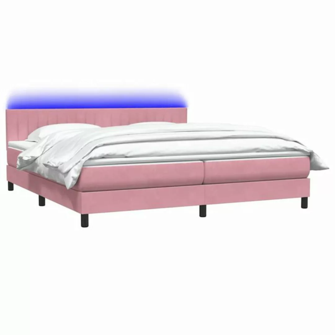 vidaXL Bett Boxspringbett mit Matratze Rosa 200x210 cm Samt günstig online kaufen