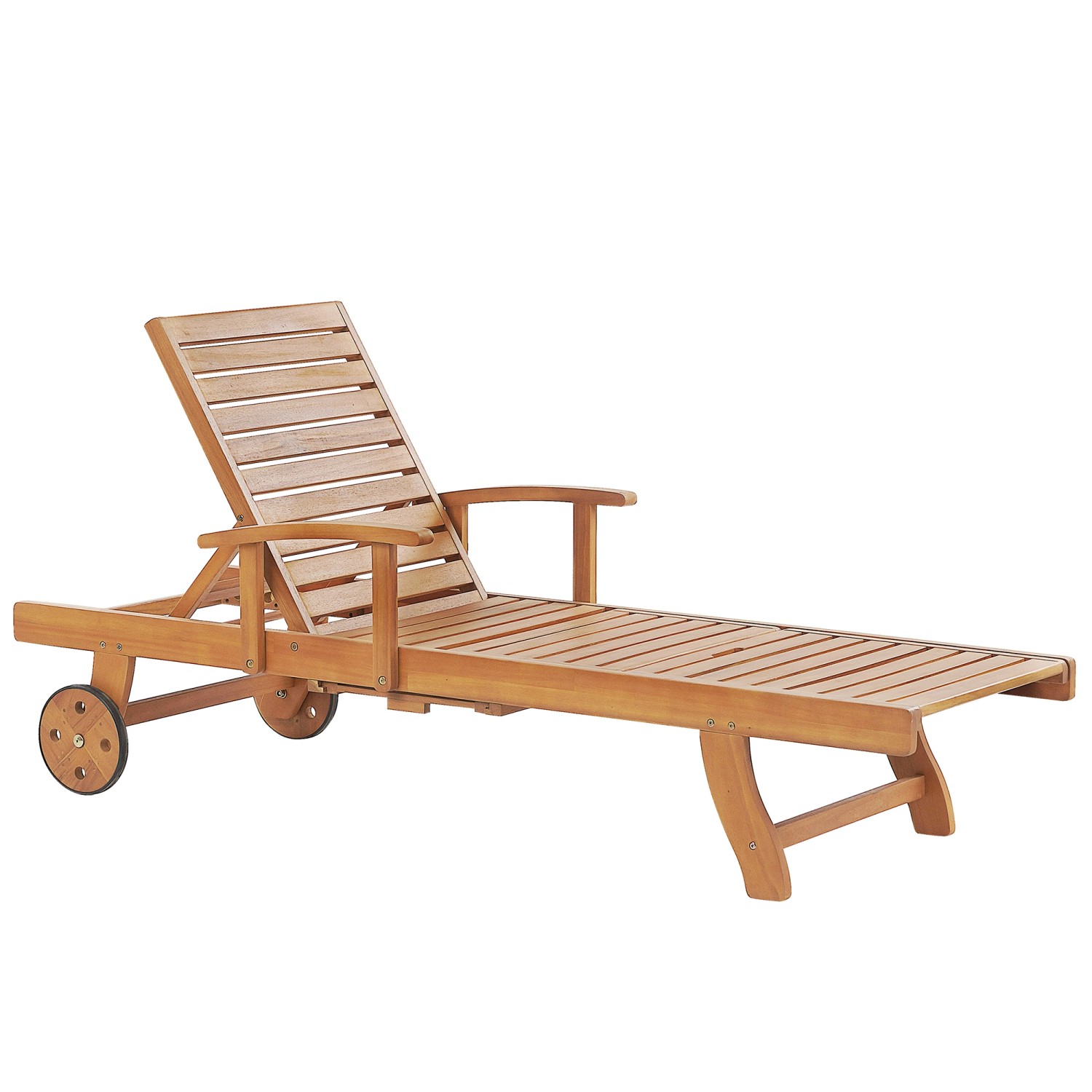 Beliani Gartenliege Heller Holzfarbton 196x64x74 günstig online kaufen