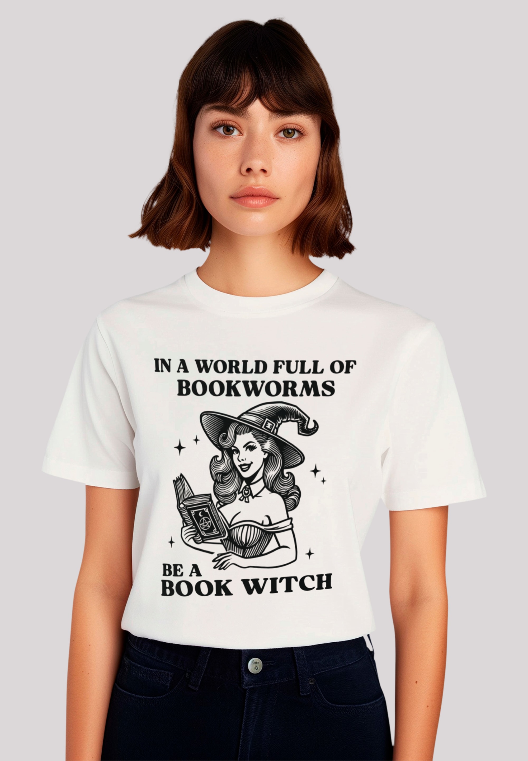 F4NT4STIC T-Shirt "Halloween Witch be a book witch", Premium Qualität, Hall günstig online kaufen