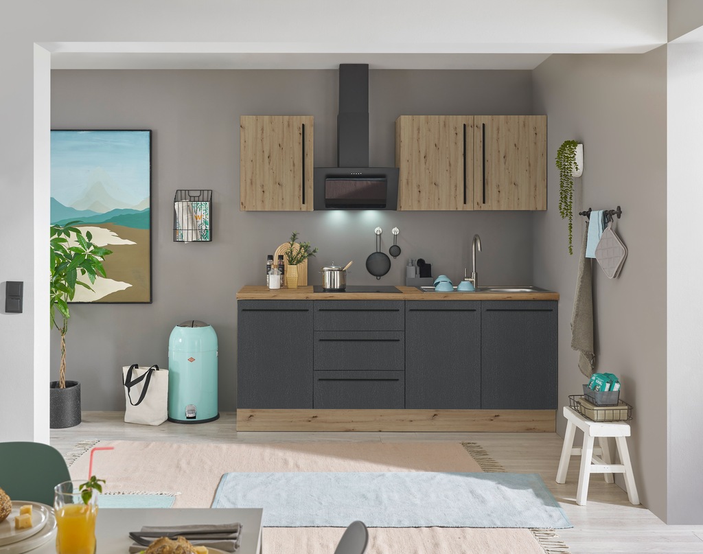 KOCHSTATION Küchenzeile "Florida", Breite 210 cm, Softclose für Türen und S günstig online kaufen