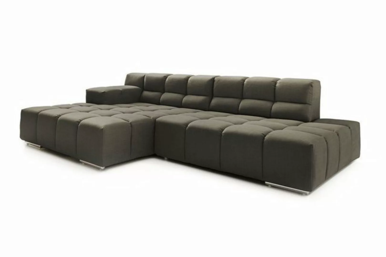 daslagerhaus living Ecksofa Ecksofa Cube Stoff dunkelbraun günstig online kaufen