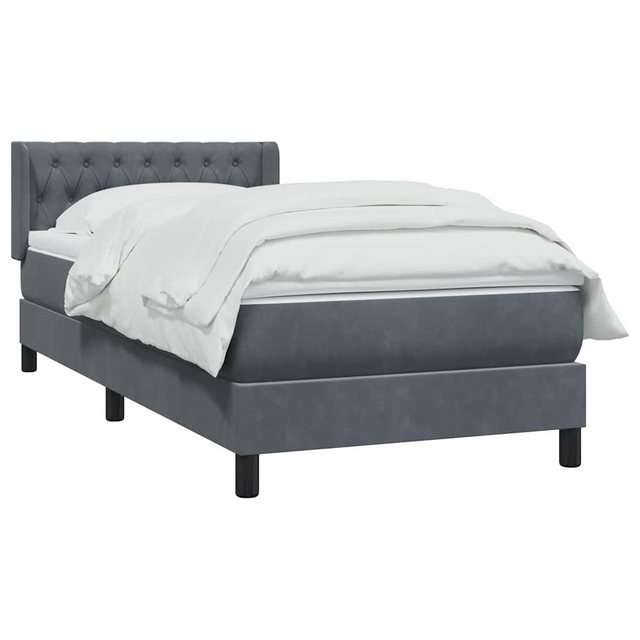 vidaXL Bett Boxspringbett mit Matratze Dunkelgrau 100x210 cm Samt günstig online kaufen