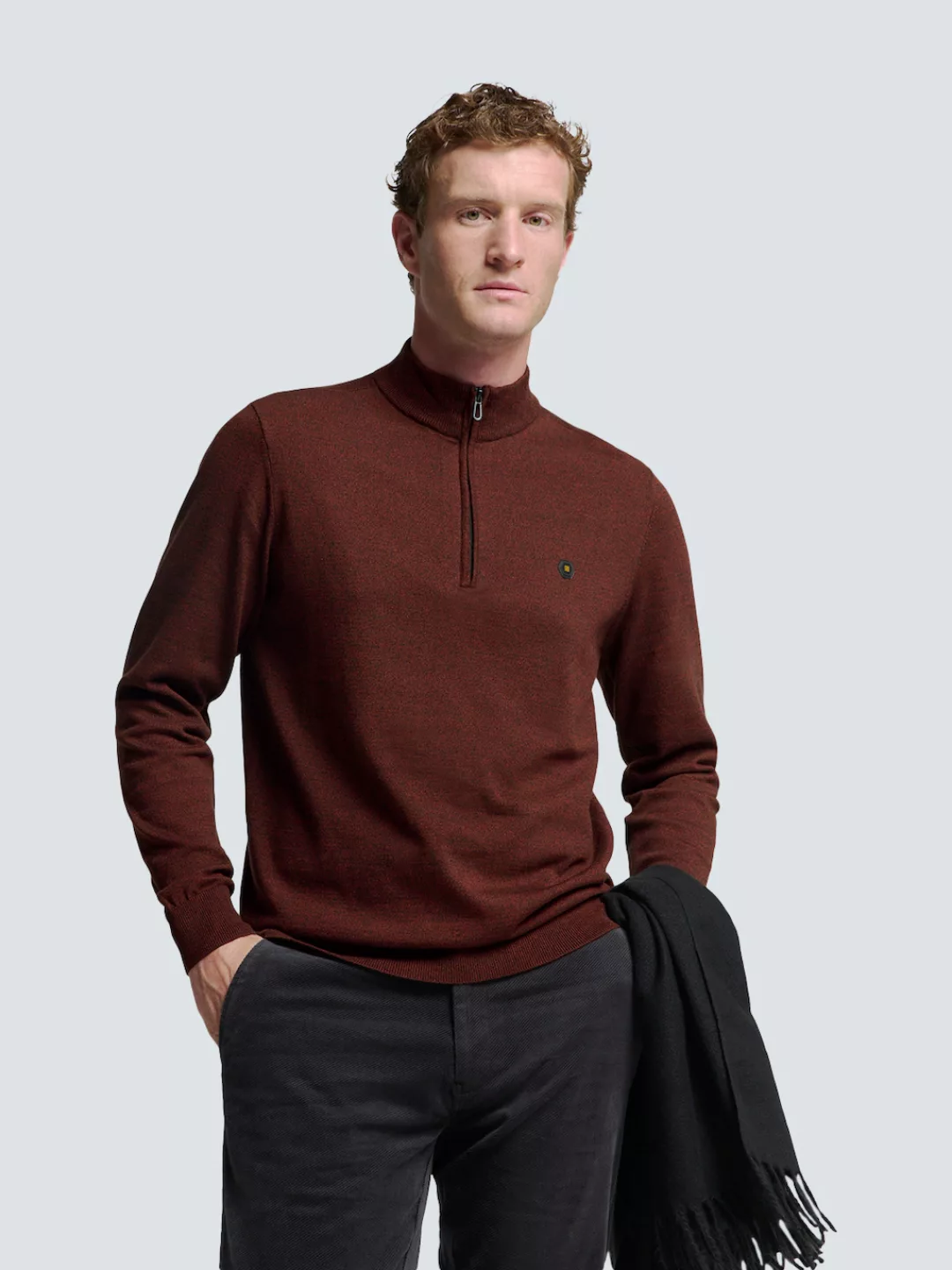 NO EXCESS Rundhalspullover "No Excess Pullover mit halbem Reißverschluss" günstig online kaufen