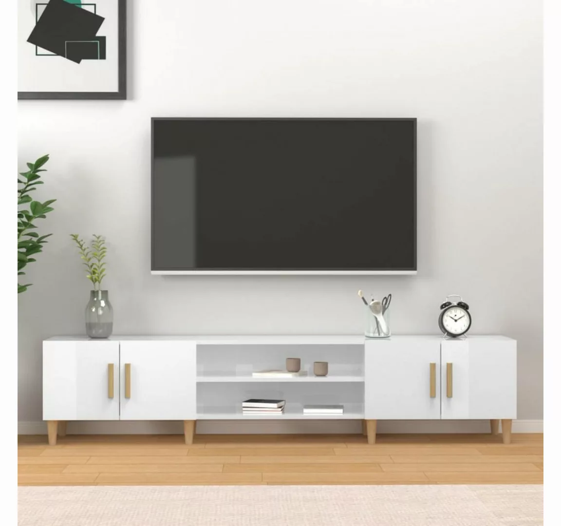 vidaXL TV-Schrank TV-Schrank Hochglanz-Weiß 180x31,5x40 cm Spanplatte günstig online kaufen