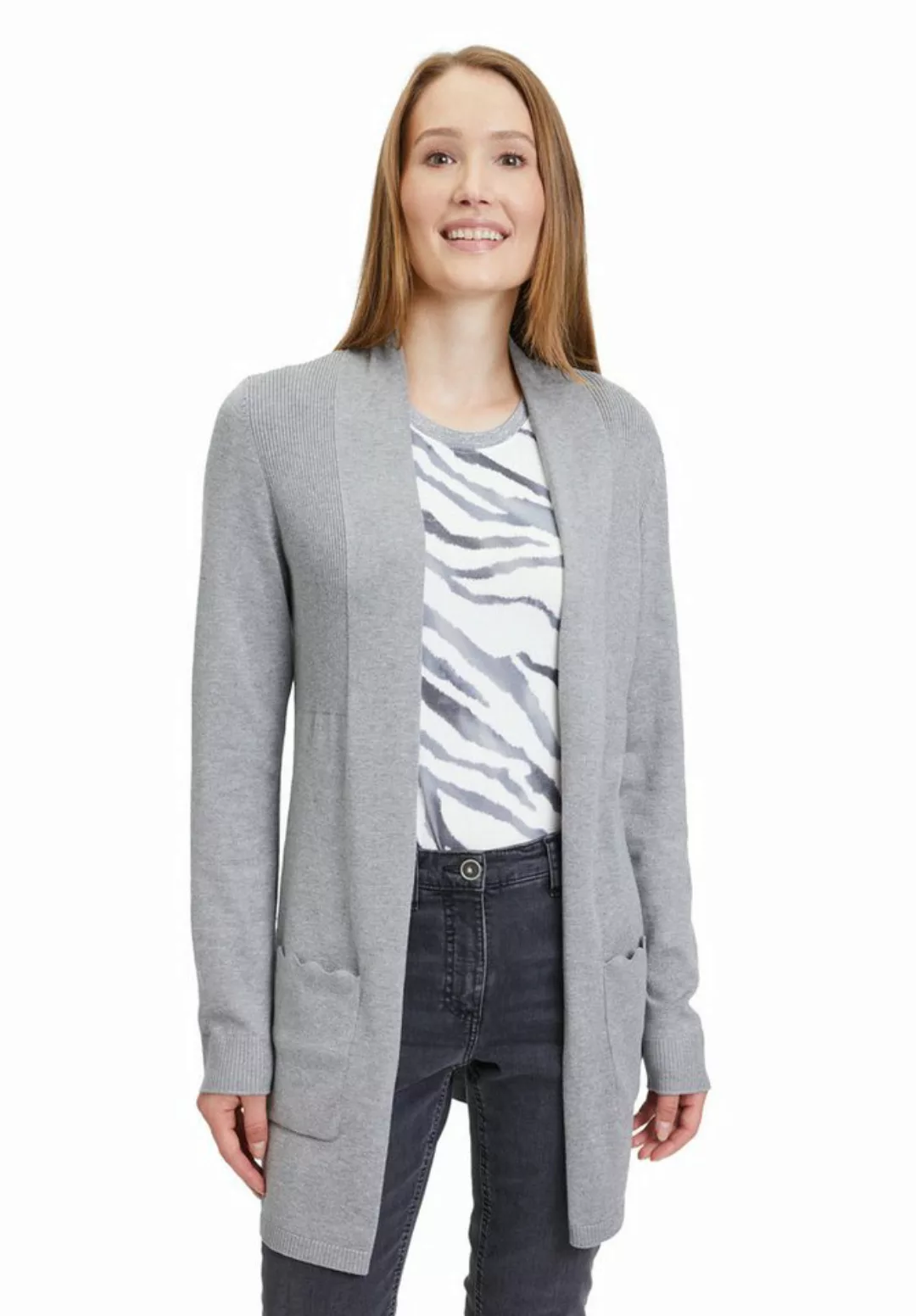 Betty Barclay Strickjacke Betty Barclay Longstrickjacke mit Rippenstruktur günstig online kaufen