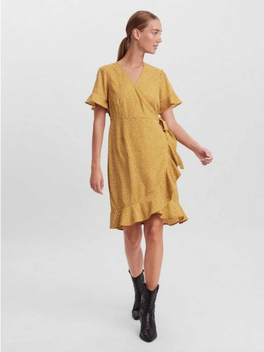 Vero Moda Damen Kleid VMHENNA WRAP Regular Fit günstig online kaufen