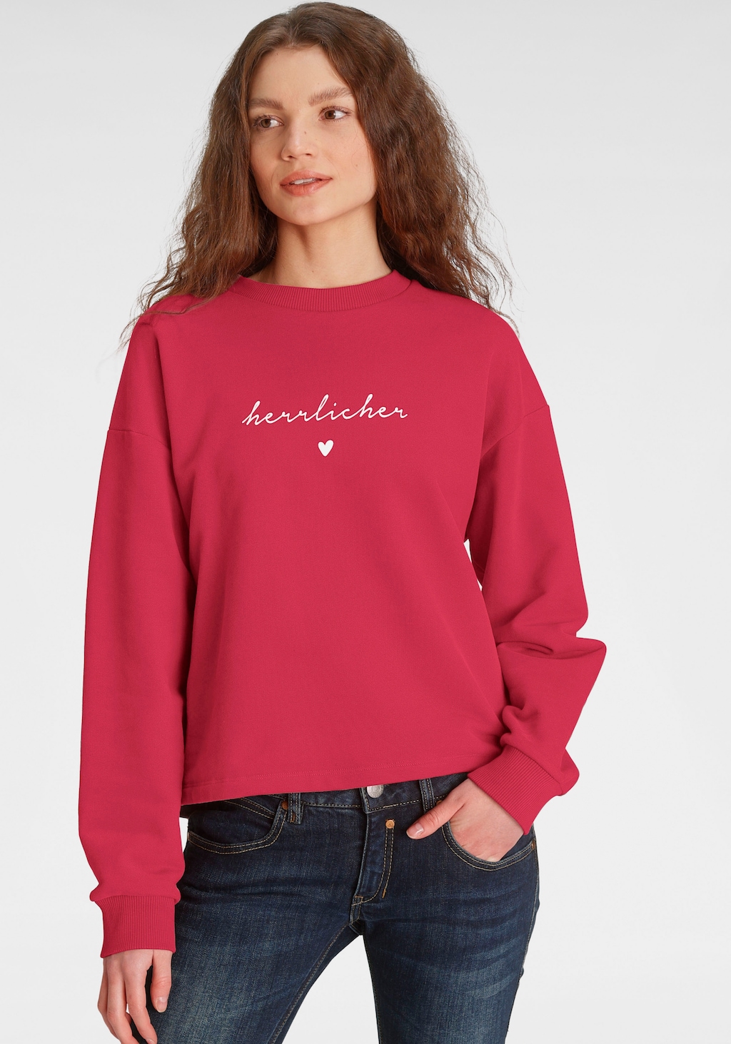 Herrlicher Sweatshirt "OTINA", mit Herrlicher Logo-Statement-Print günstig online kaufen