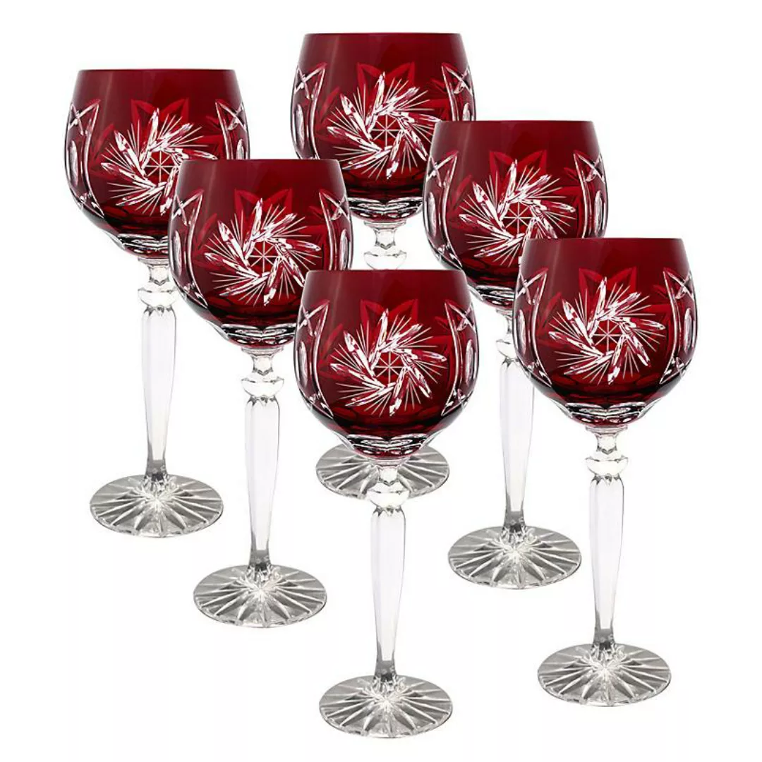 Weinglas rot Schleuderstern 6er Set (300ml) günstig online kaufen