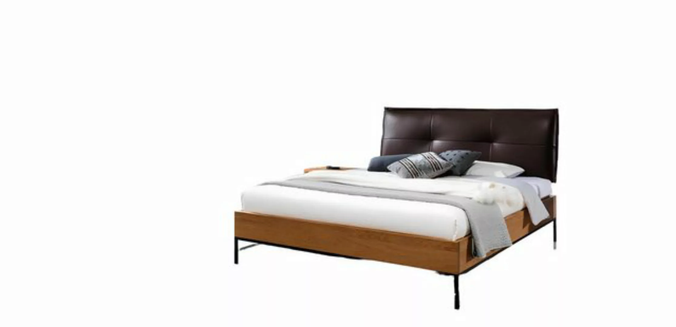 Xlmoebel Bett Designer-Betten aus Holz für Loft mit Polsterung aus Leder un günstig online kaufen