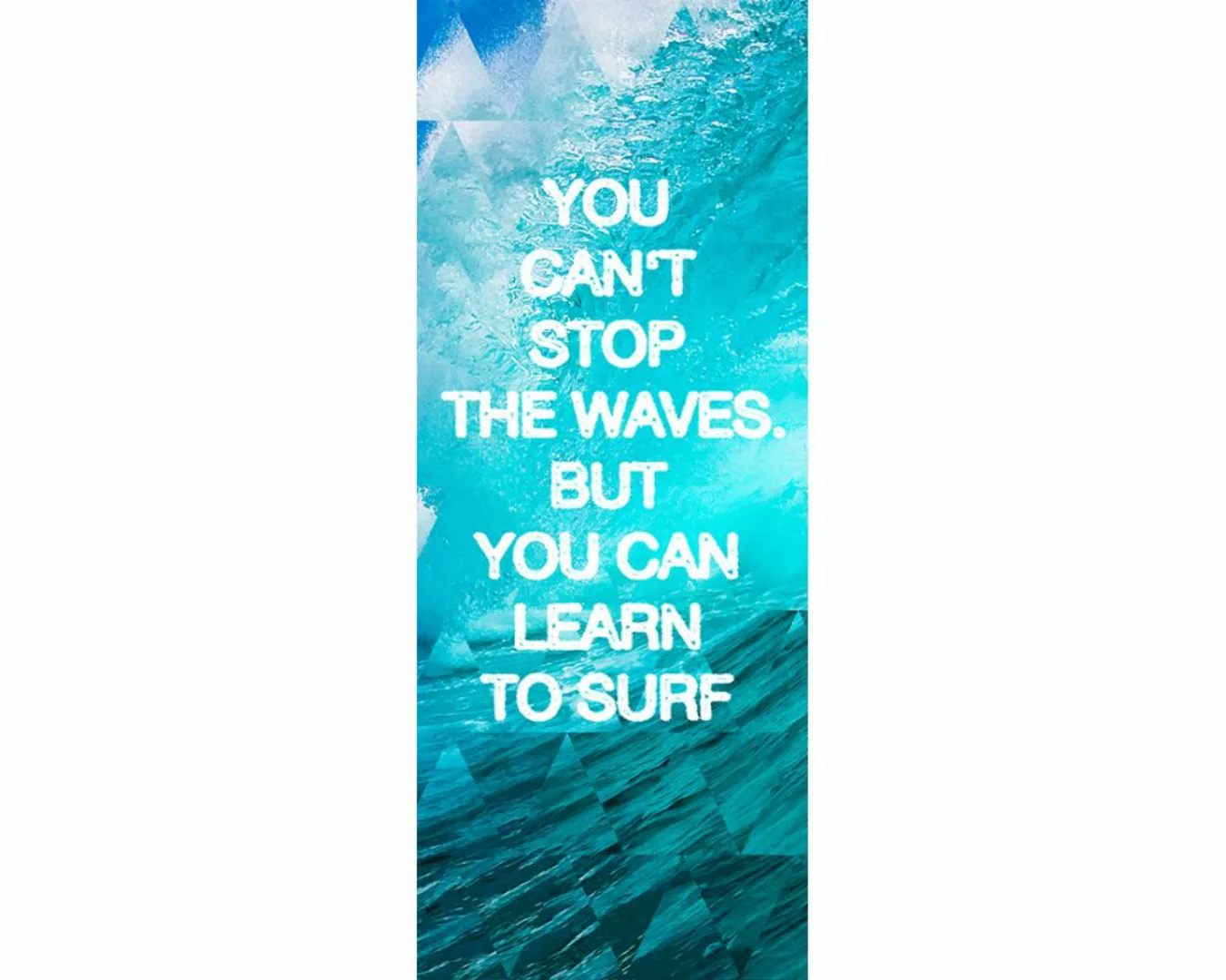 Dekopanel "Learn to surf" 1,00x2,50 m / Glattvlies Perlmutt günstig online kaufen