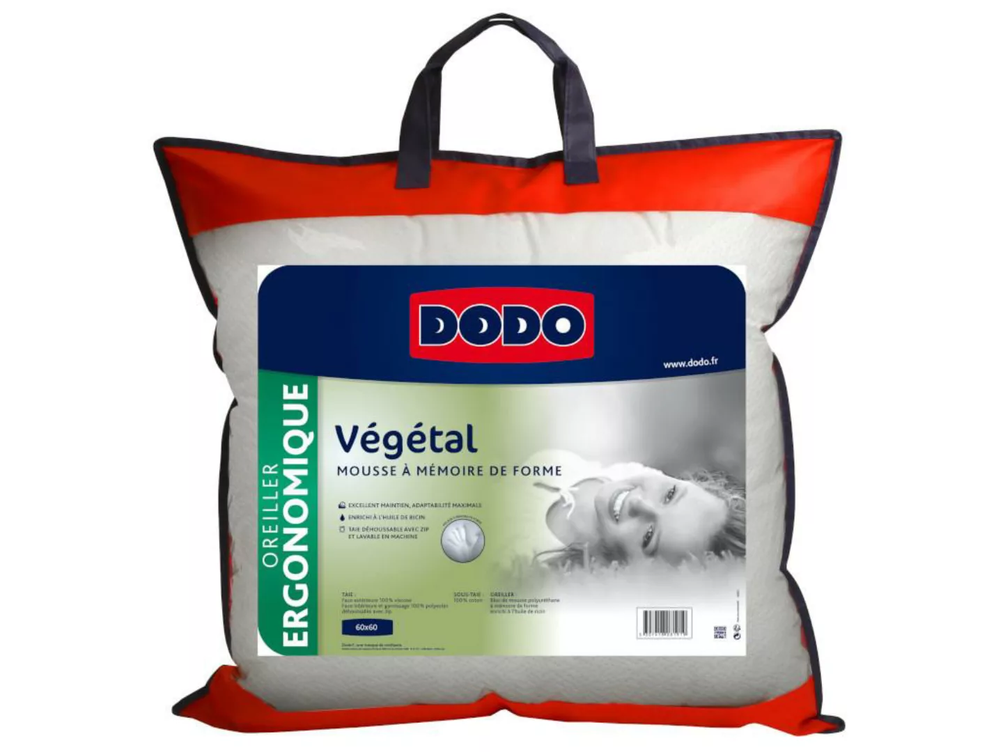 Ergonomisches Visco-Kopfkissen - 60 x 60 cm - DODO von VEGETAL günstig online kaufen