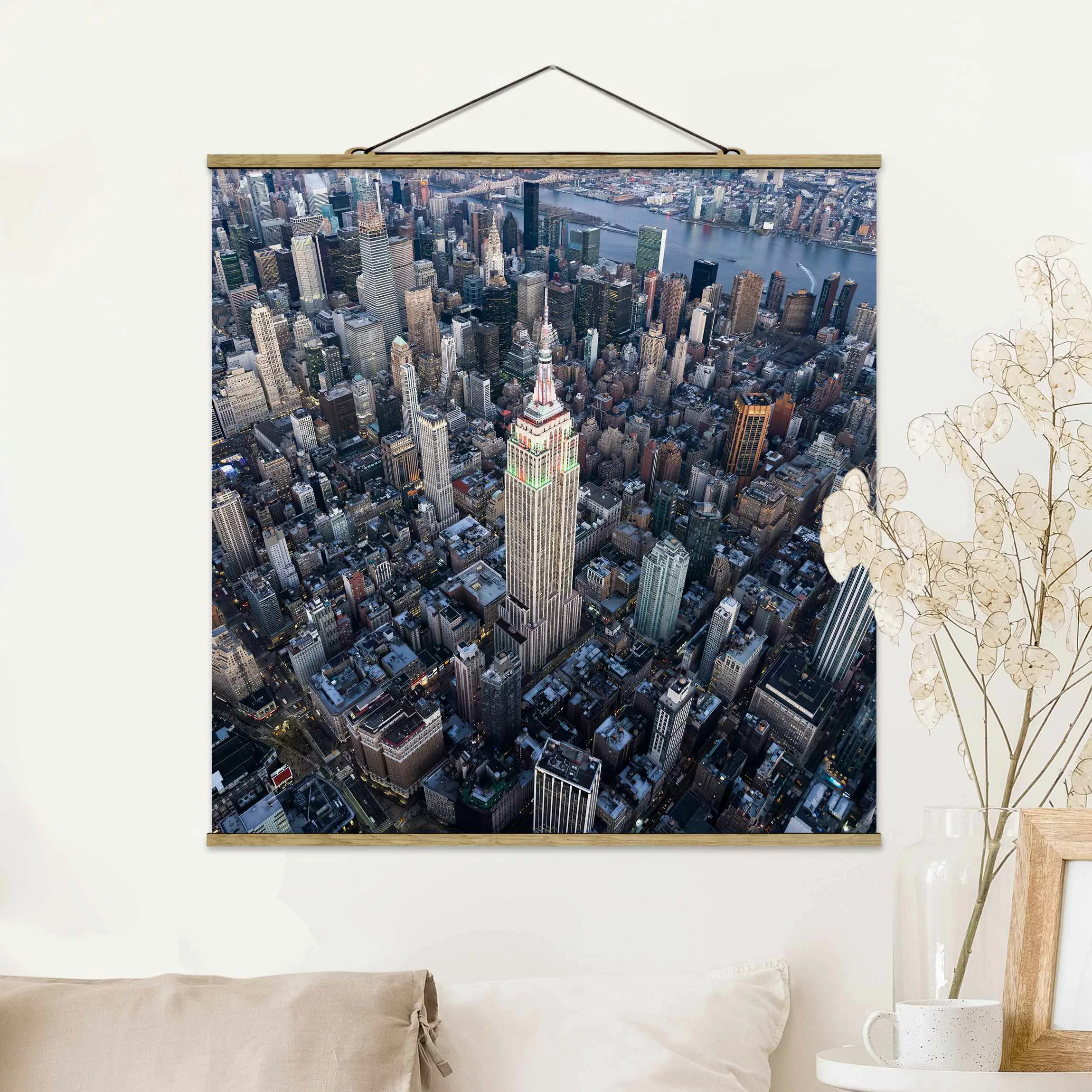 Stoffbild mit Posterleisten Empire State Of Mind günstig online kaufen