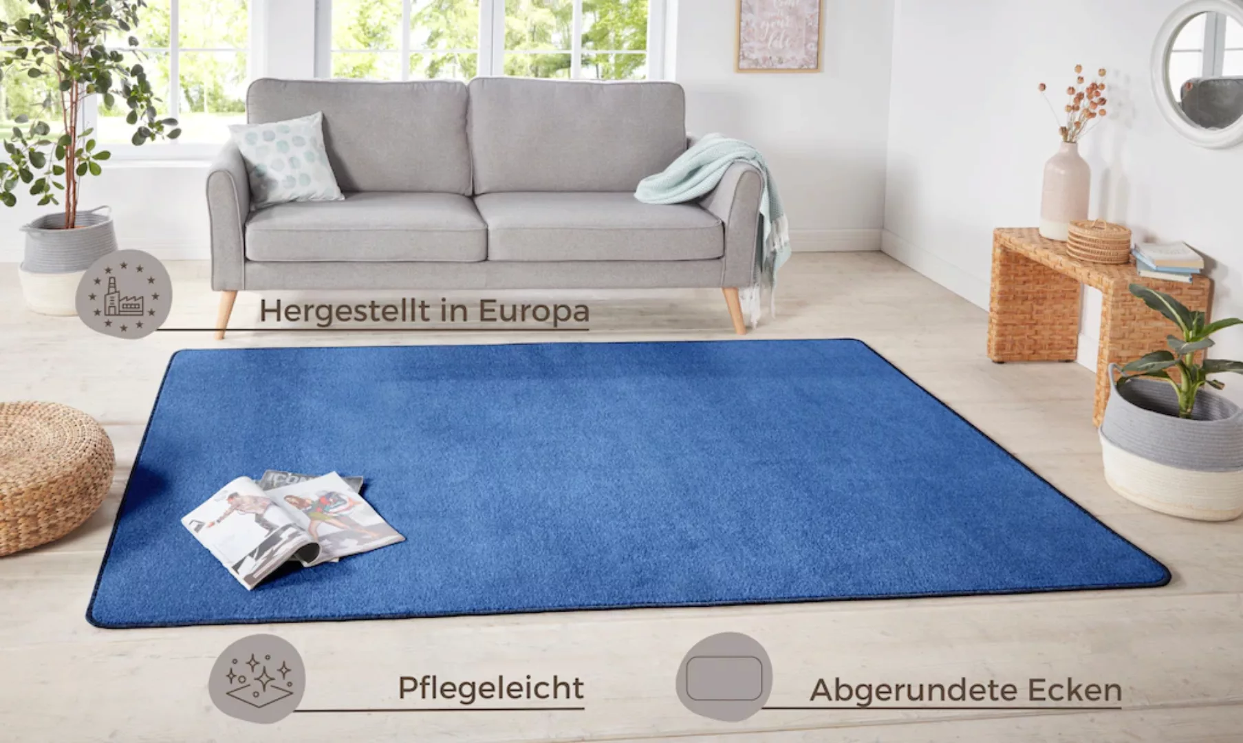 HANSE Home Teppich »Shashi«, rechteckig, 8,5 mm Höhe, Kurzflor, Unifarben, günstig online kaufen