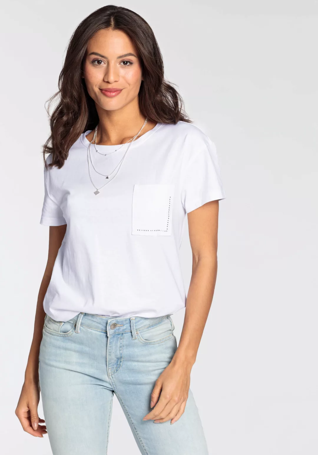 Laura Scott T-Shirt mit eleganter Glitzertasche - NEUE KOLLEKTION günstig online kaufen