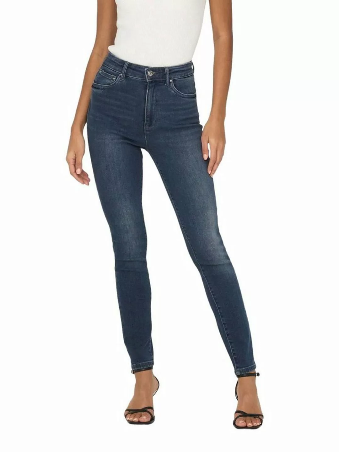 Only Damen Jeans ONLMILA HW SK ANK DNM BJ407 - Skinny Fit - Blau - Blue Bla günstig online kaufen