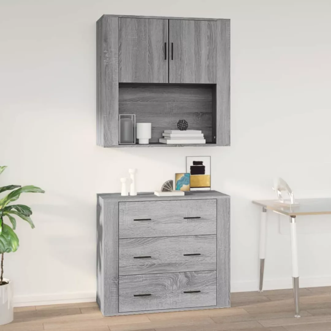 Vidaxl Wandschrank Grau Sonoma 80x33x80 Cm Holzwerkstoff günstig online kaufen