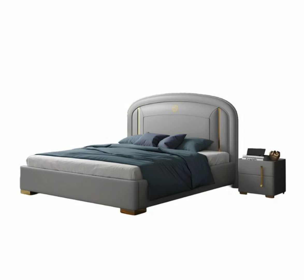 Xlmoebel Bett Luxuriöses Design-Doppelbett aus Holz mit Polsterung - (Bett) günstig online kaufen