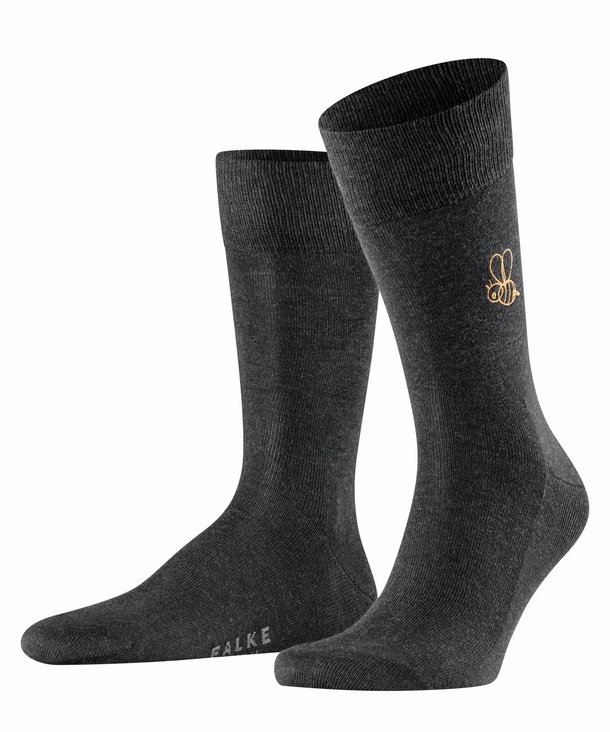 FALKE Save the Bees Herren Socken, 39-42, Grau, Uni, Baumwolle, 13085-30800 günstig online kaufen