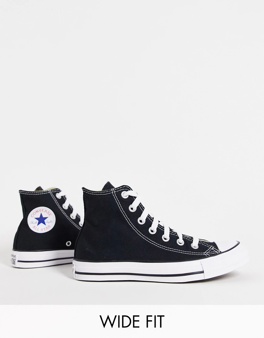 Converse – Chuck Taylor All Star Hi – Sneaker in Schwarz, weite Passform günstig online kaufen