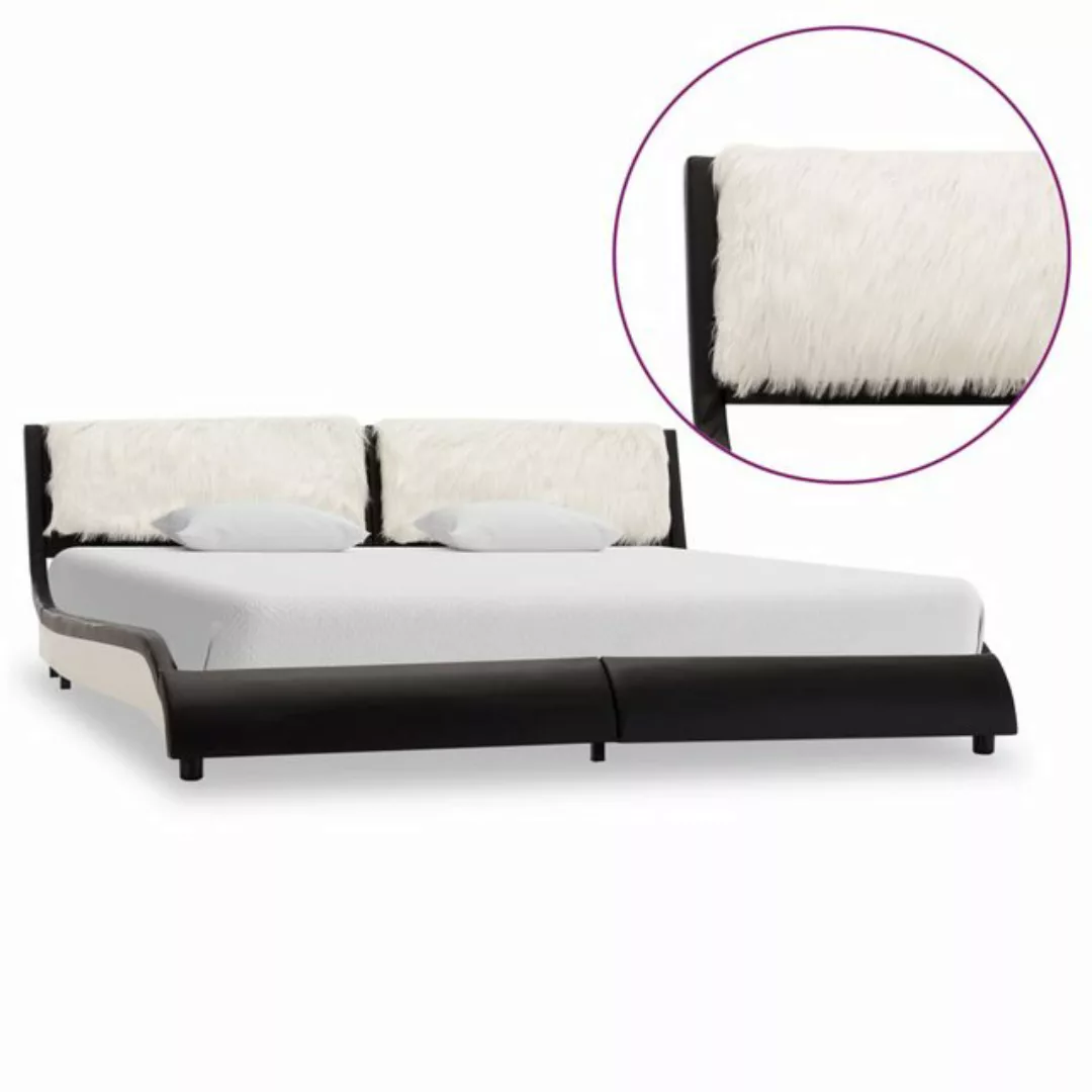 vidaXL Bettgestell Bettgestell Schwarz und Weiß Kunstleder 180200 cm Bett B günstig online kaufen