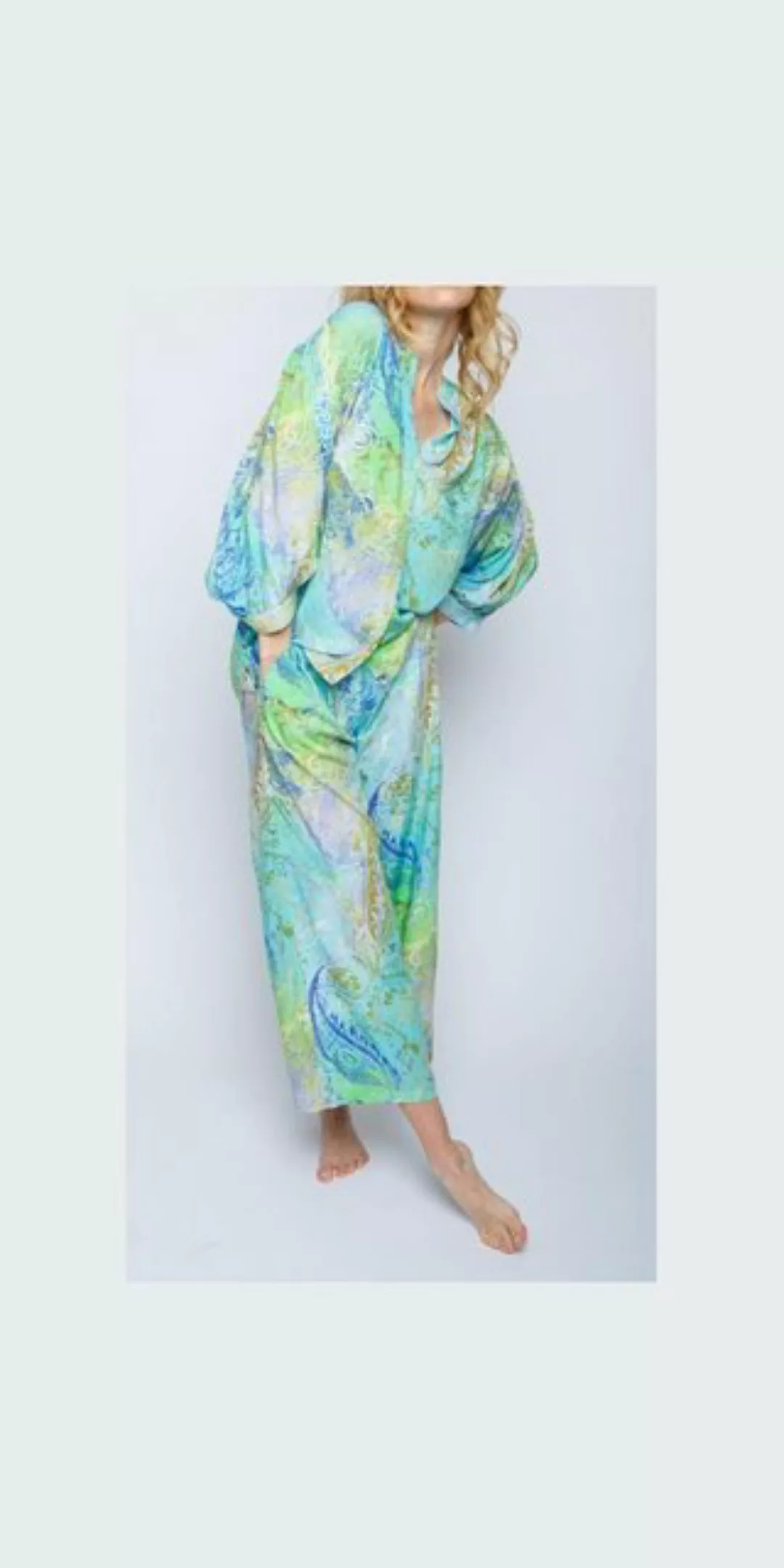 Emily Van Den Bergh Hemdbluse Bluse EMILY VAN DEN BERGH aqua paisley günstig online kaufen