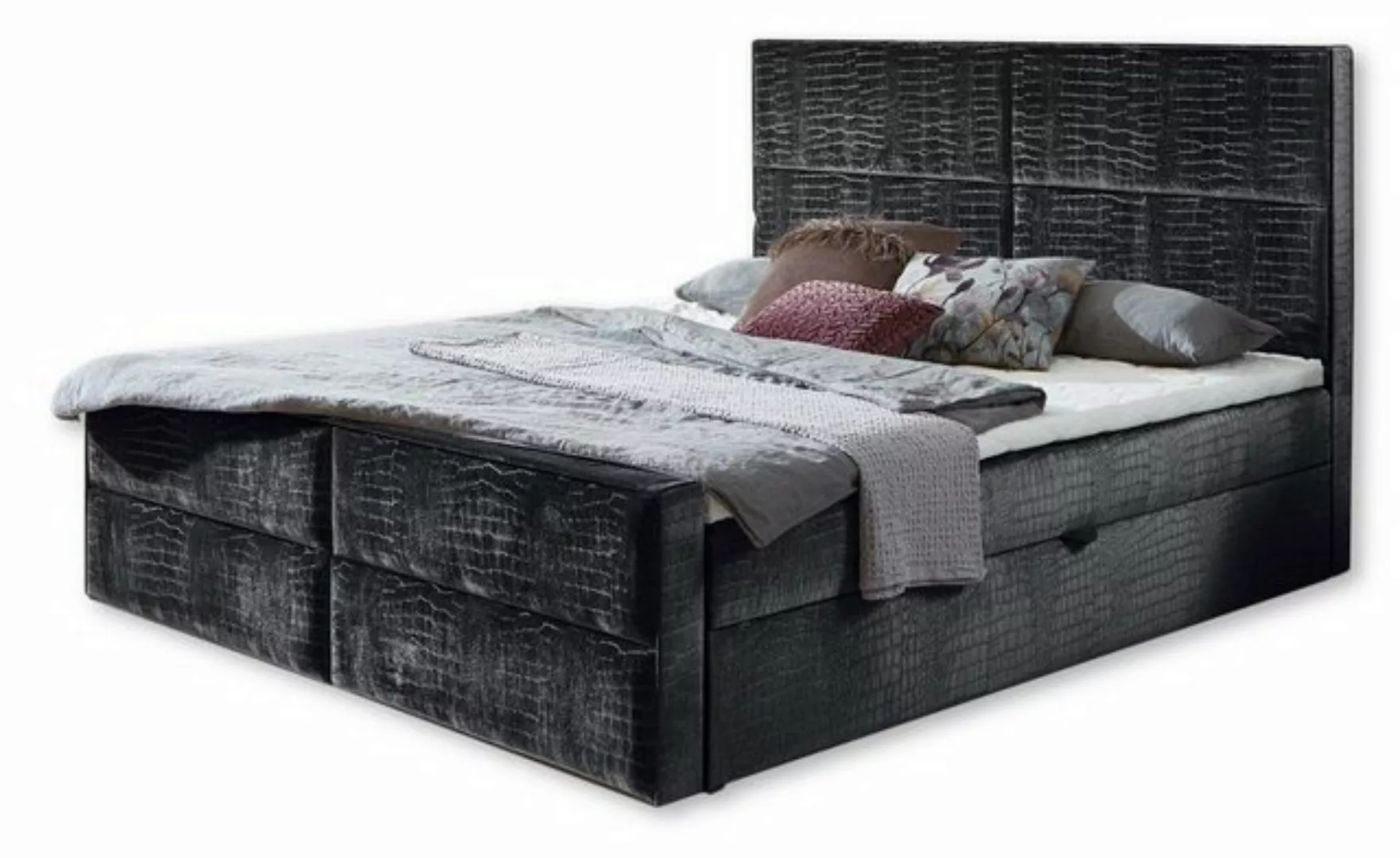 JVmoebel Bett Schicke graue schlafzimmer holzmöbel design elegante polsteru günstig online kaufen