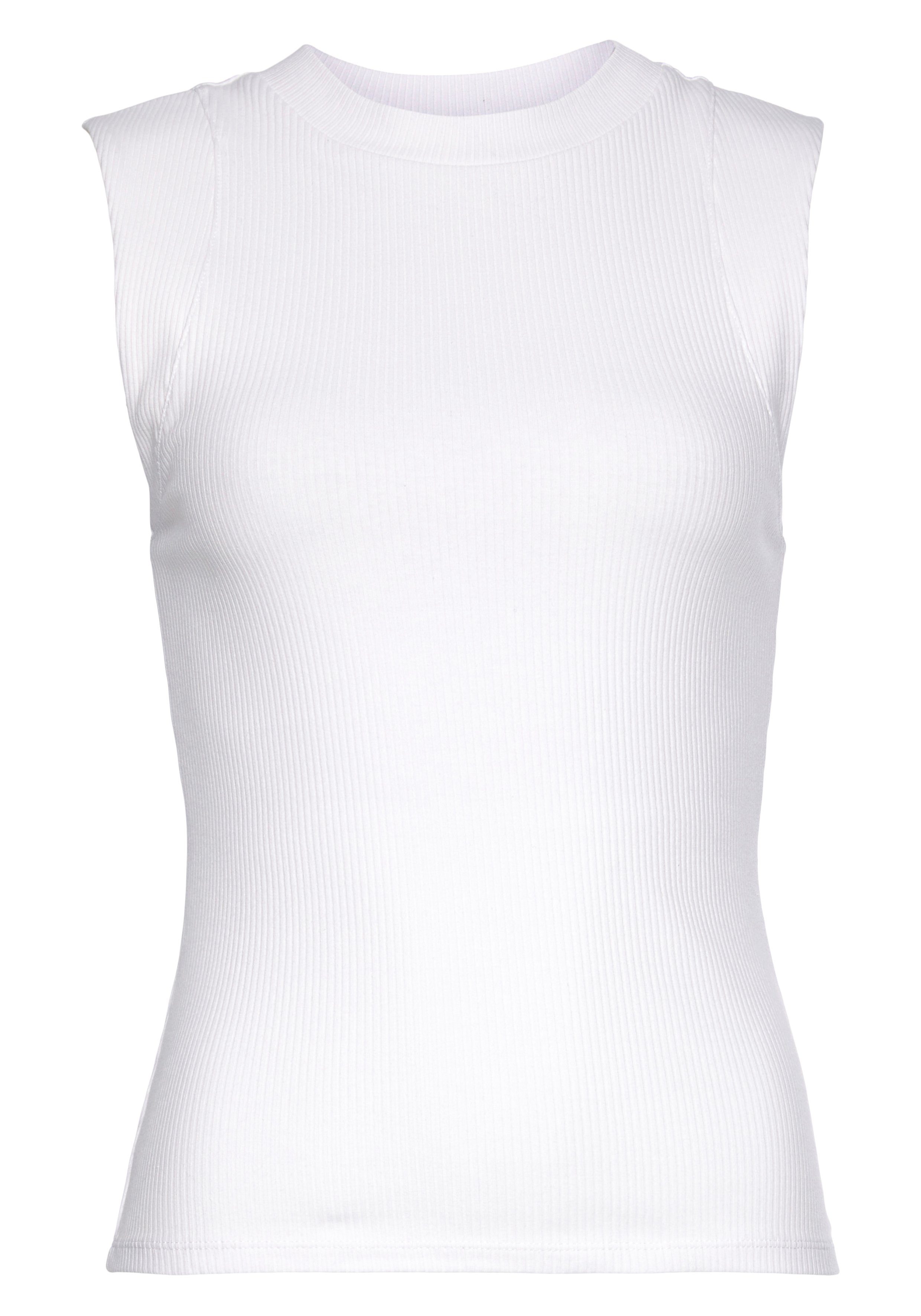 LASCANA Ripptanktop, mit breiten Trägern, figurbetonte Passform günstig online kaufen