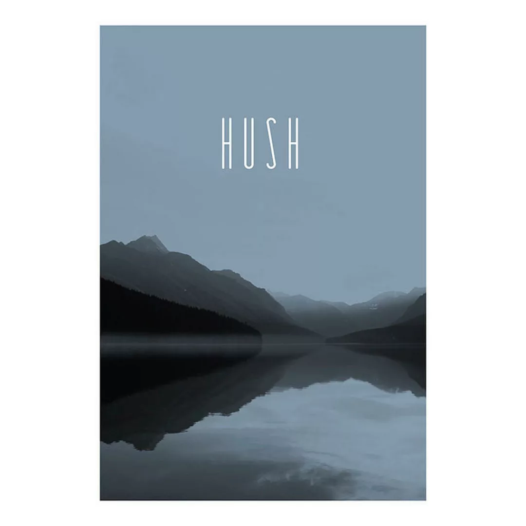 Komar Wandbild Word Lake Hush Steel Natur B/L: ca. 50x70 cm günstig online kaufen