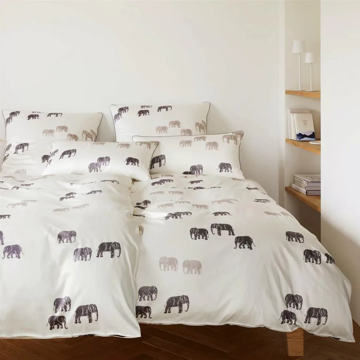 Elegante Bambus Satin Bettwäsche 24502-7 natur Elephant Walk 135x200 günstig online kaufen