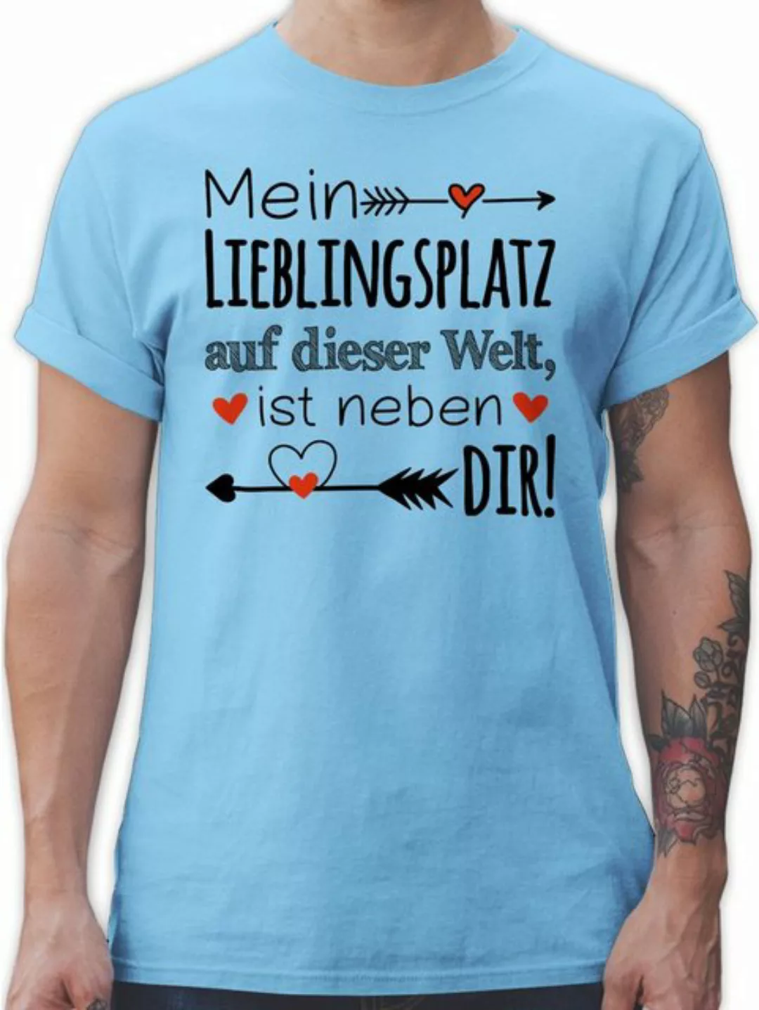 Shirtracer T-Shirt Mein Lieblingsplatz auf dieser Welt ist neben dir I Gesc günstig online kaufen