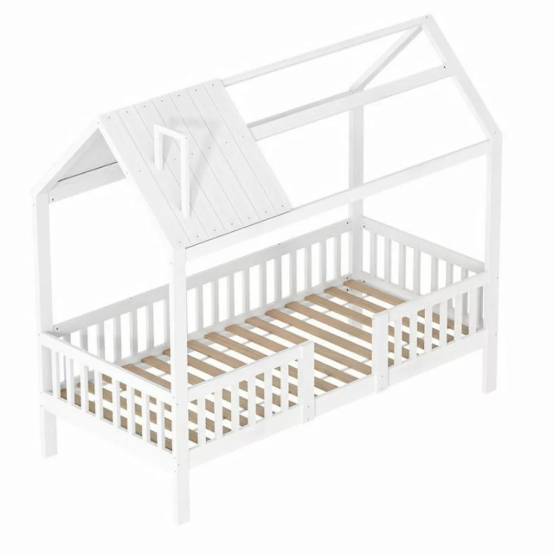 FUROKOY Hausbett Kinderbett Einzelbett Kiefernholz Hausbett Jugendbett 90x2 günstig online kaufen