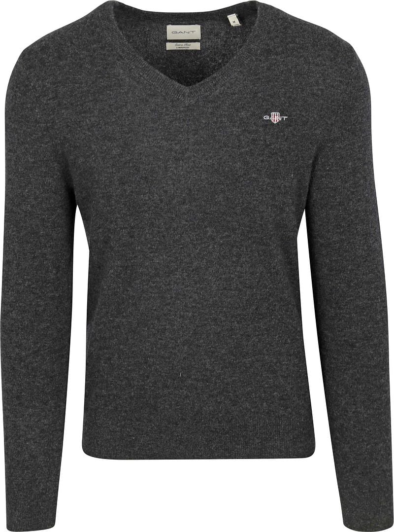 Gant Pullover V-Ausschnitt Wool Blend Anthrazit - Größe M günstig online kaufen