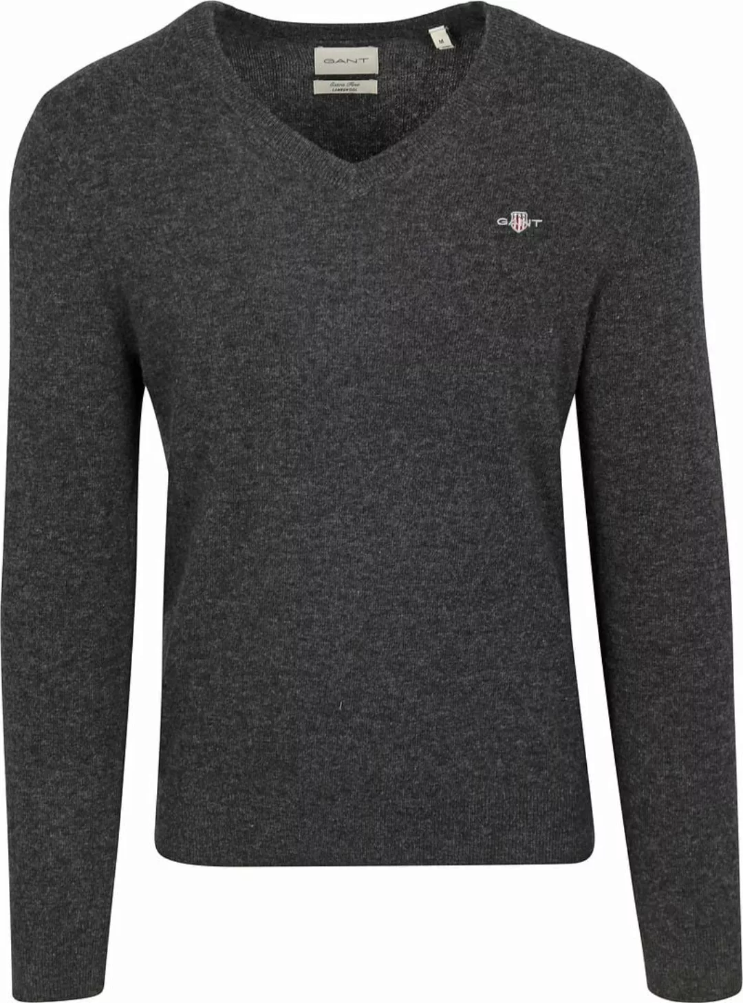 Gant Pullover V-Ausschnitt Wool Blend Anthrazit - Größe L günstig online kaufen