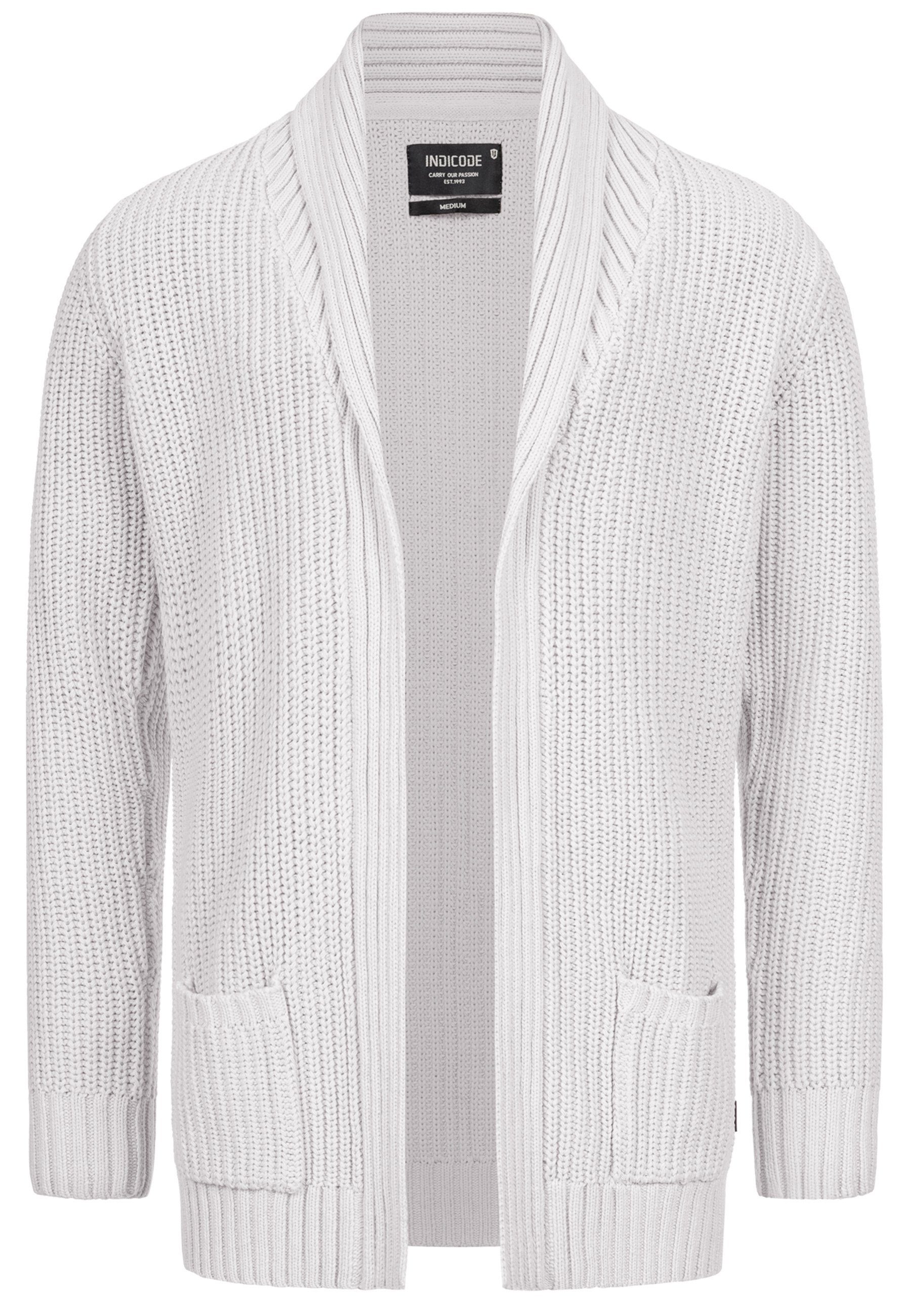 Indicode Strickjacke Anaheim mit 2 aufgesetzten günstig online kaufen